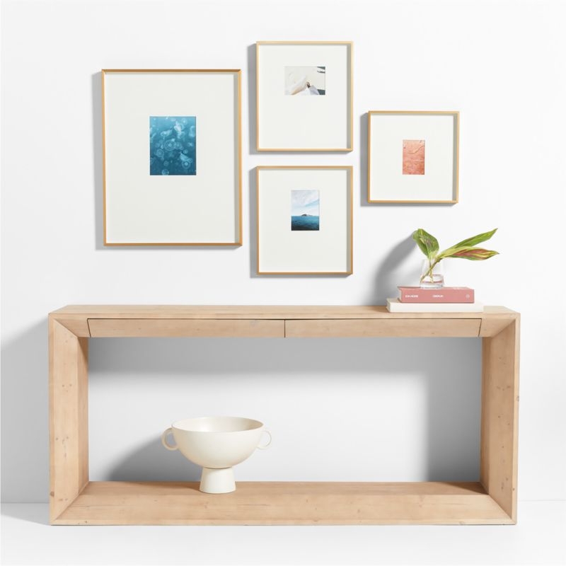 Brushed Brass Metal Picture Frame with Vertical White Mat 4x6 - Image 5