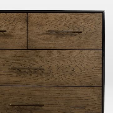 Oak Wood Wrapped 36" Tall 6-Drawer Dresser - Image 3