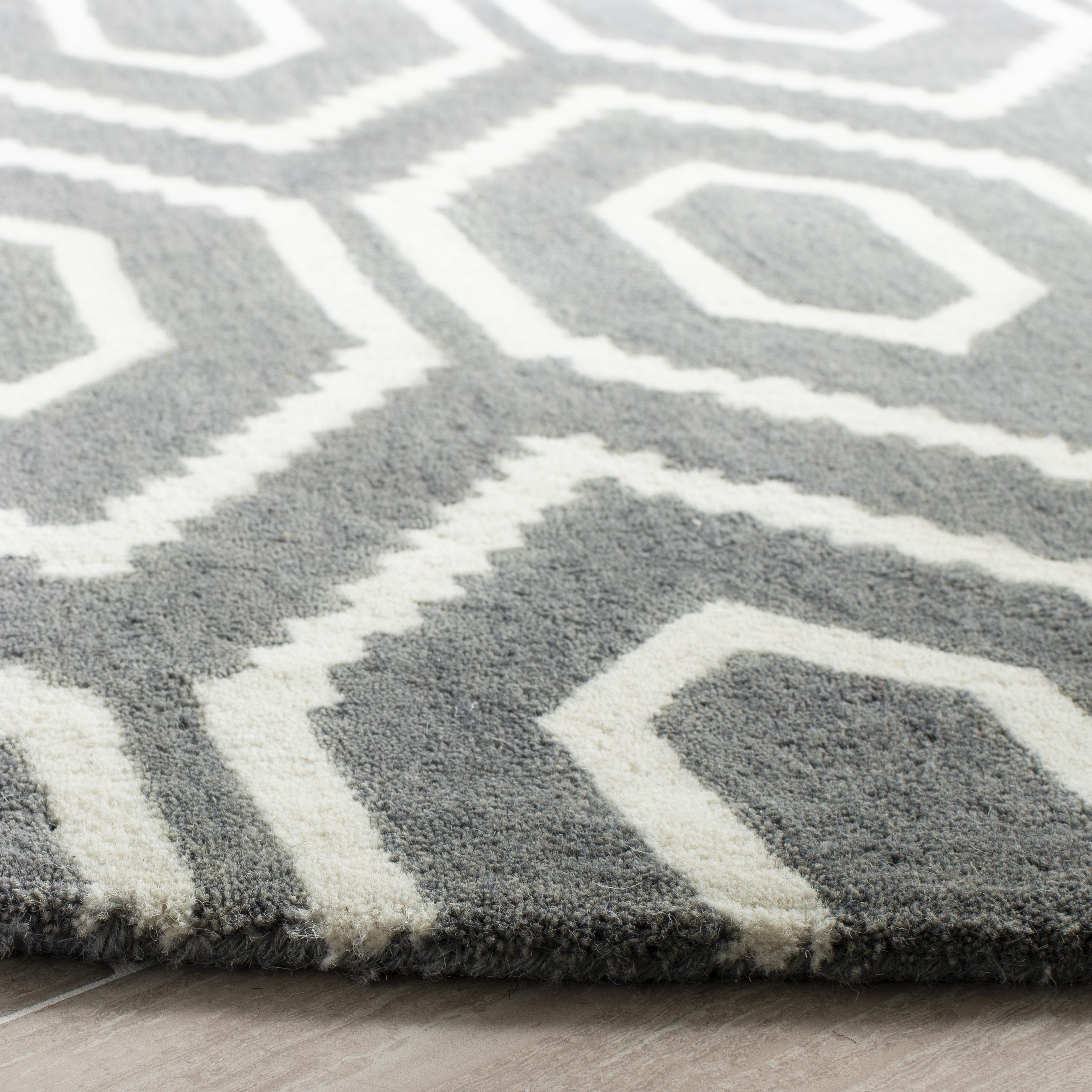 Arlo Home Hand Tufted Area Rug, HIM902F, Dark Grey/Ivory,  6' X 6' Round - Image 2