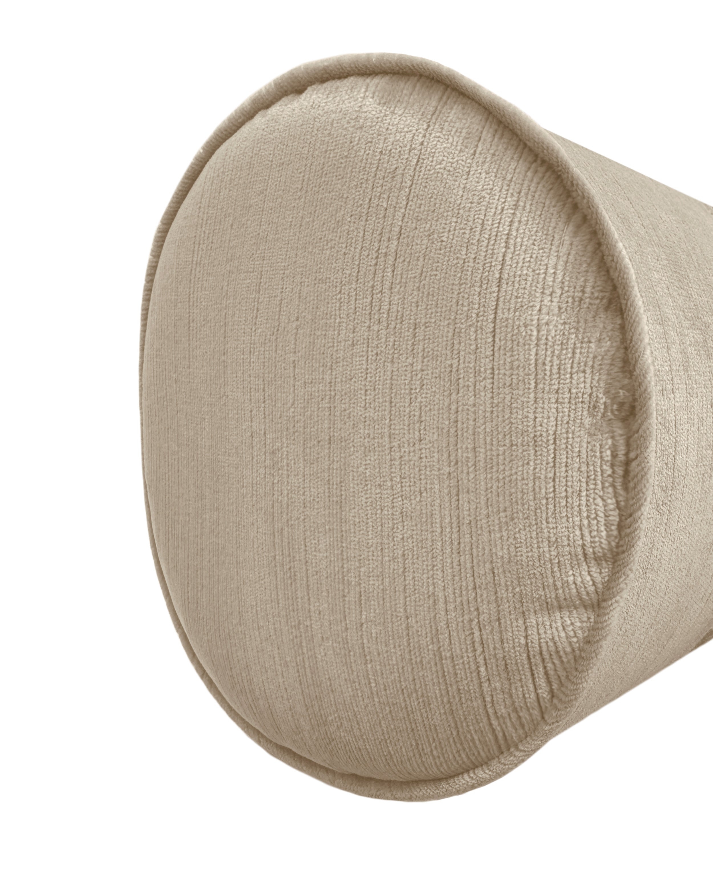 THE BOLSTER :: STRIE VELVET // OYSTER - BY THE YARD - Image 1