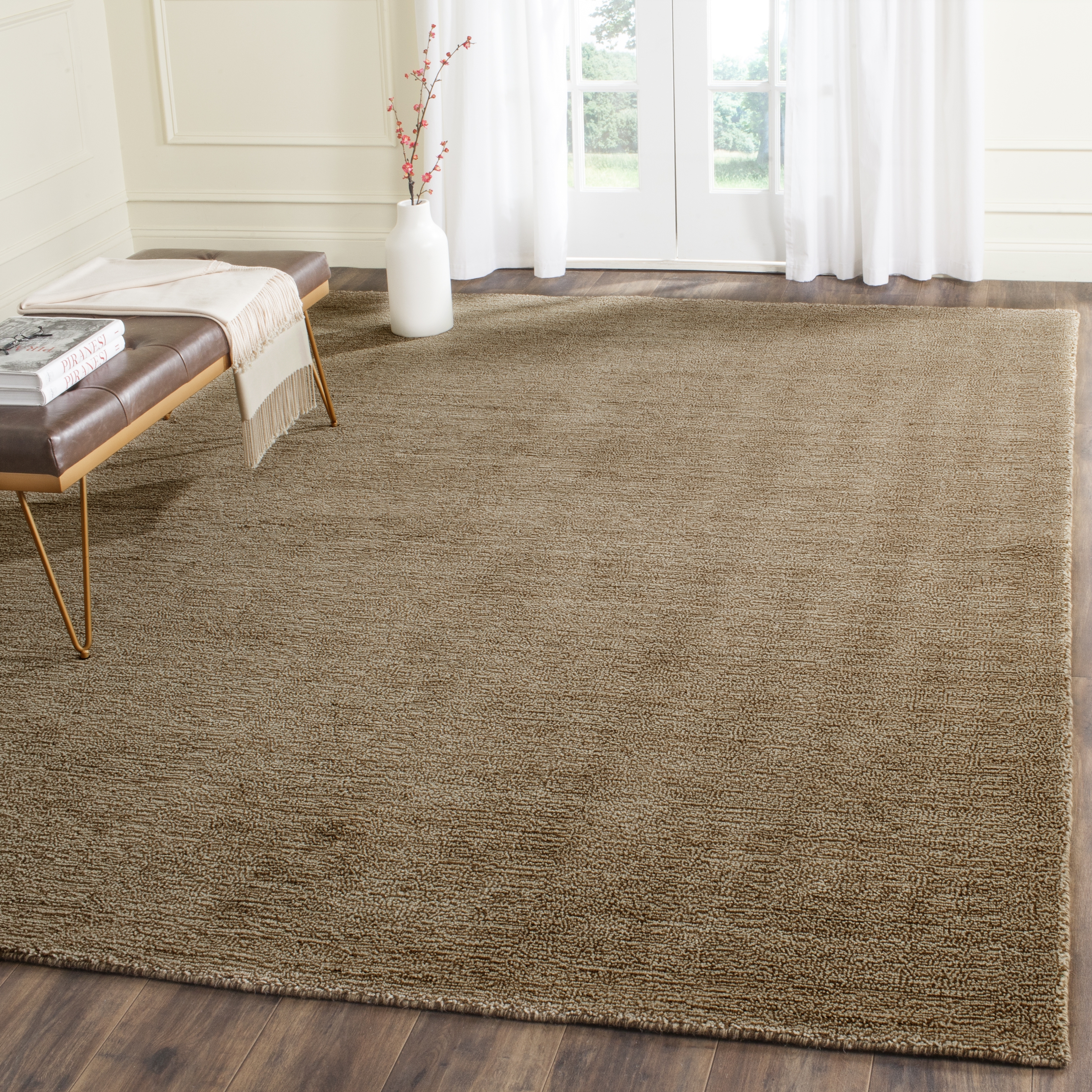 Arlo Home Hand Loomed Area Rug, HIM311B, Brown,  8' 9" X 12' - Image 1