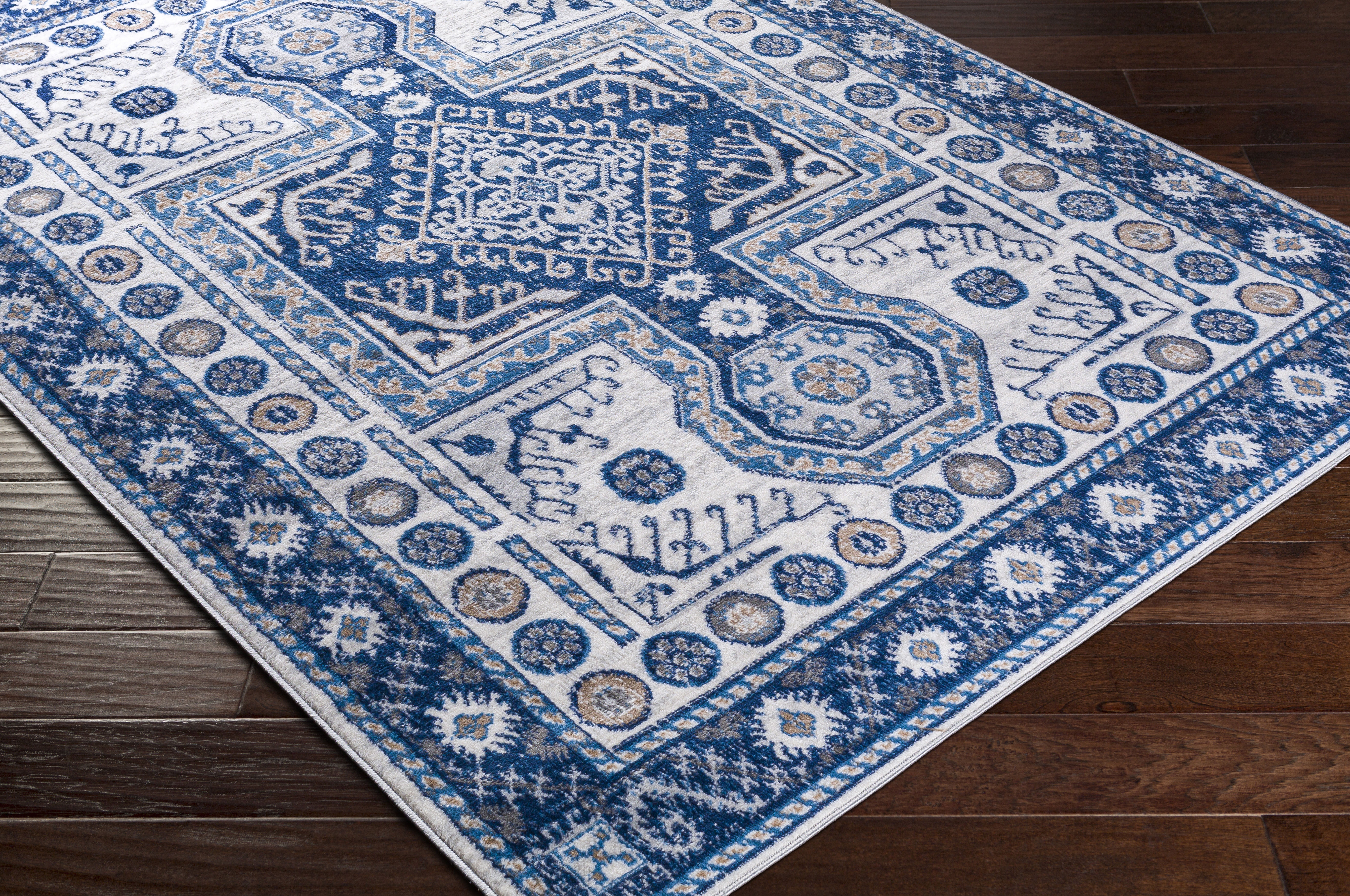 Cesar Blue Indoor 6'7" x 9' Machine Woven Rug - Image 5