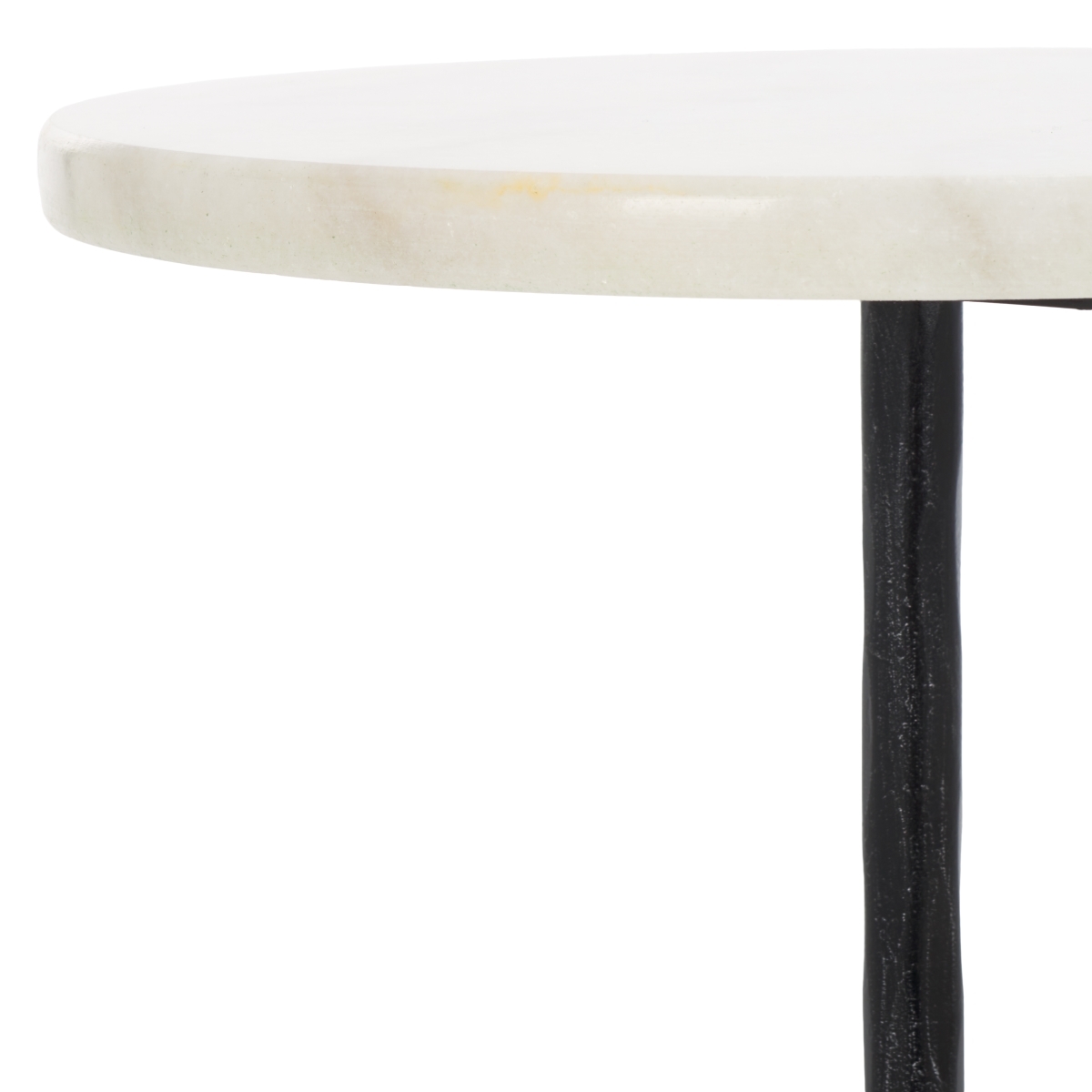 Fabrianna Marble Top Drink Table - Black / White - Safavieh - Image 1