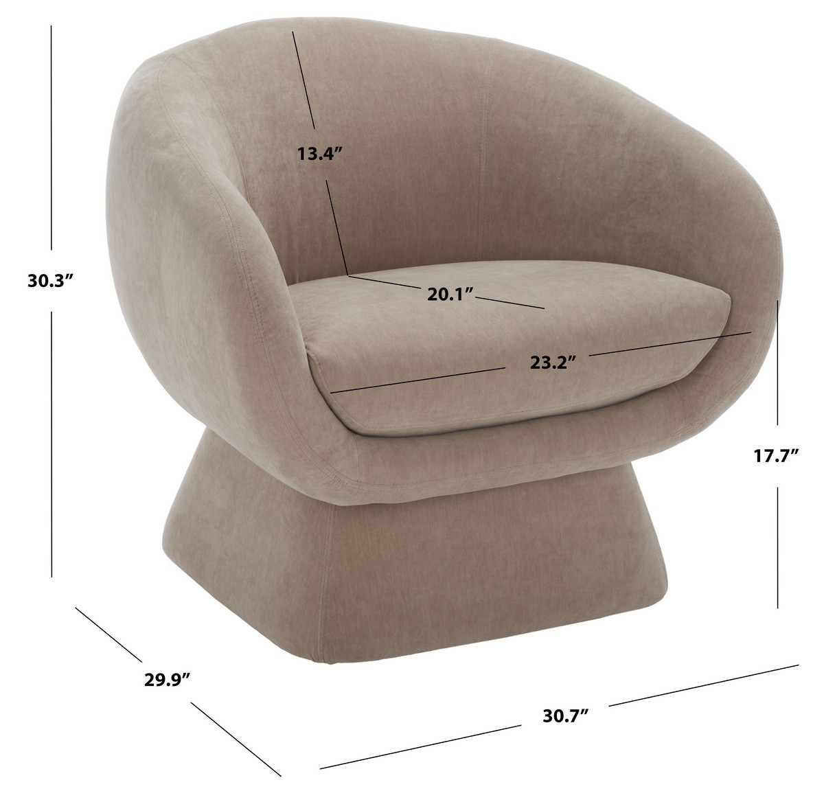 Kiana Modern Accent Chair - Light Brown - Image 9