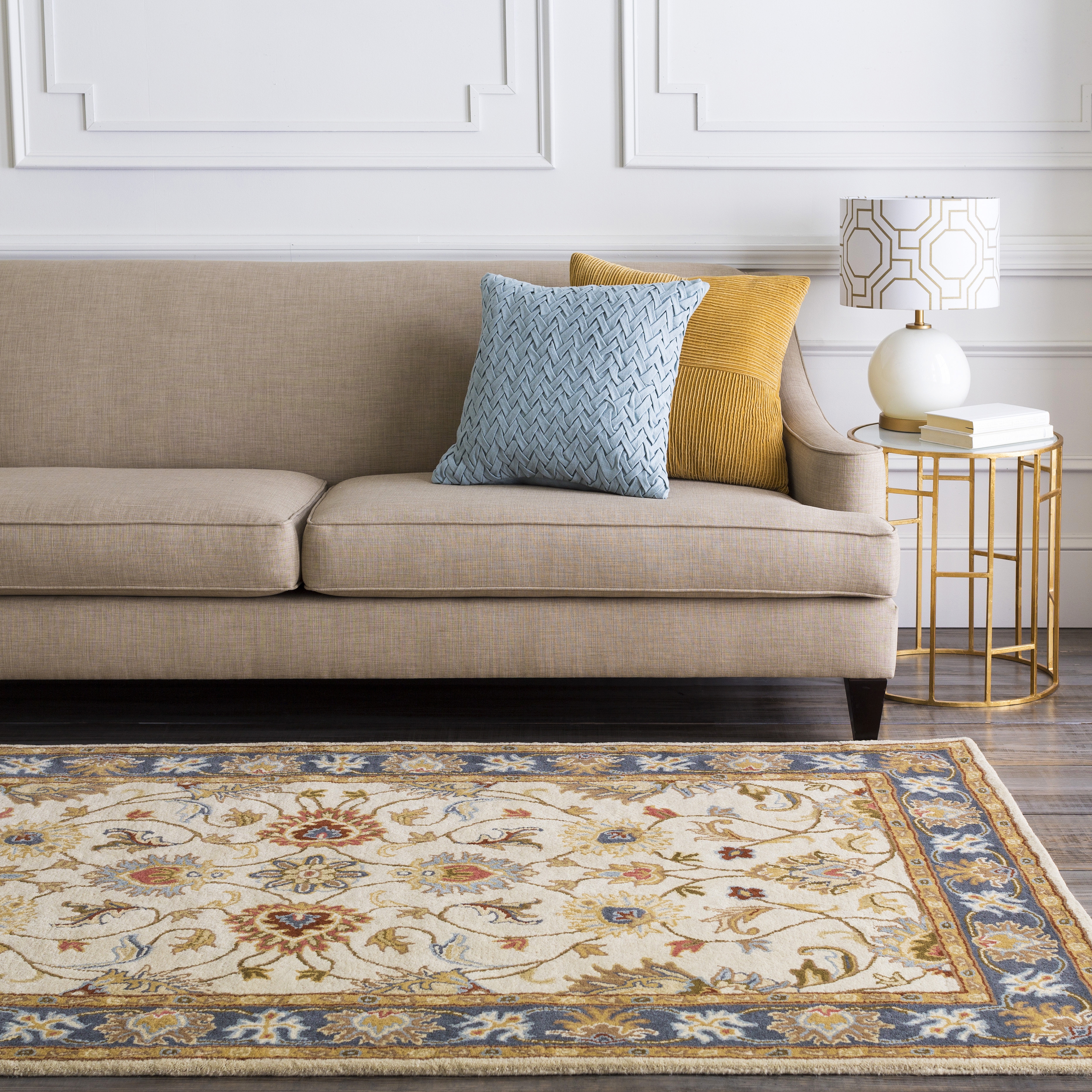 Caesar Beige Indoor 6' x 9' Handmade Rug - Image 1