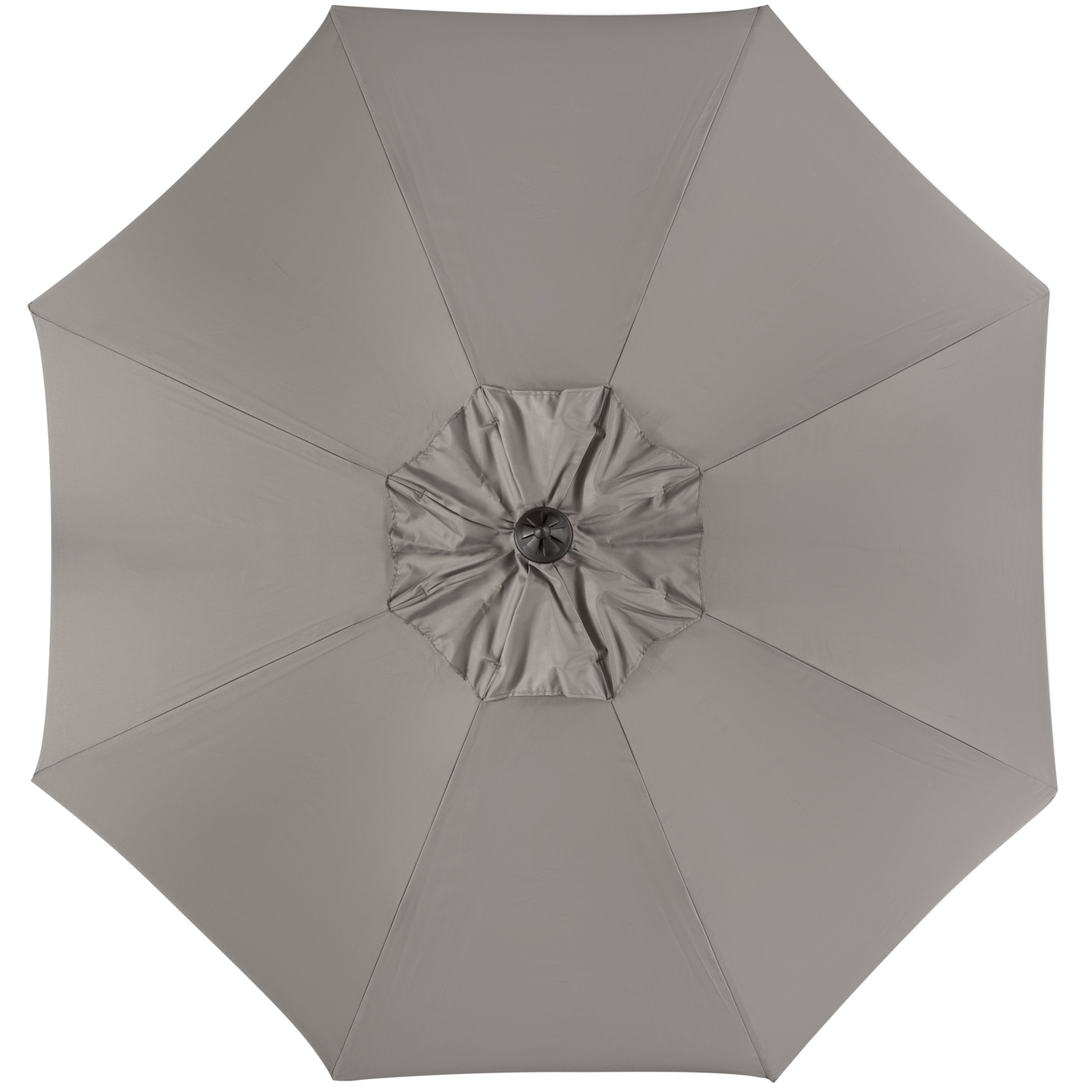 Venice Single Scallop 9Ft Crank Outdoor Push Button Tilt Umbrella - Taupe/White - Safavieh - Image 2