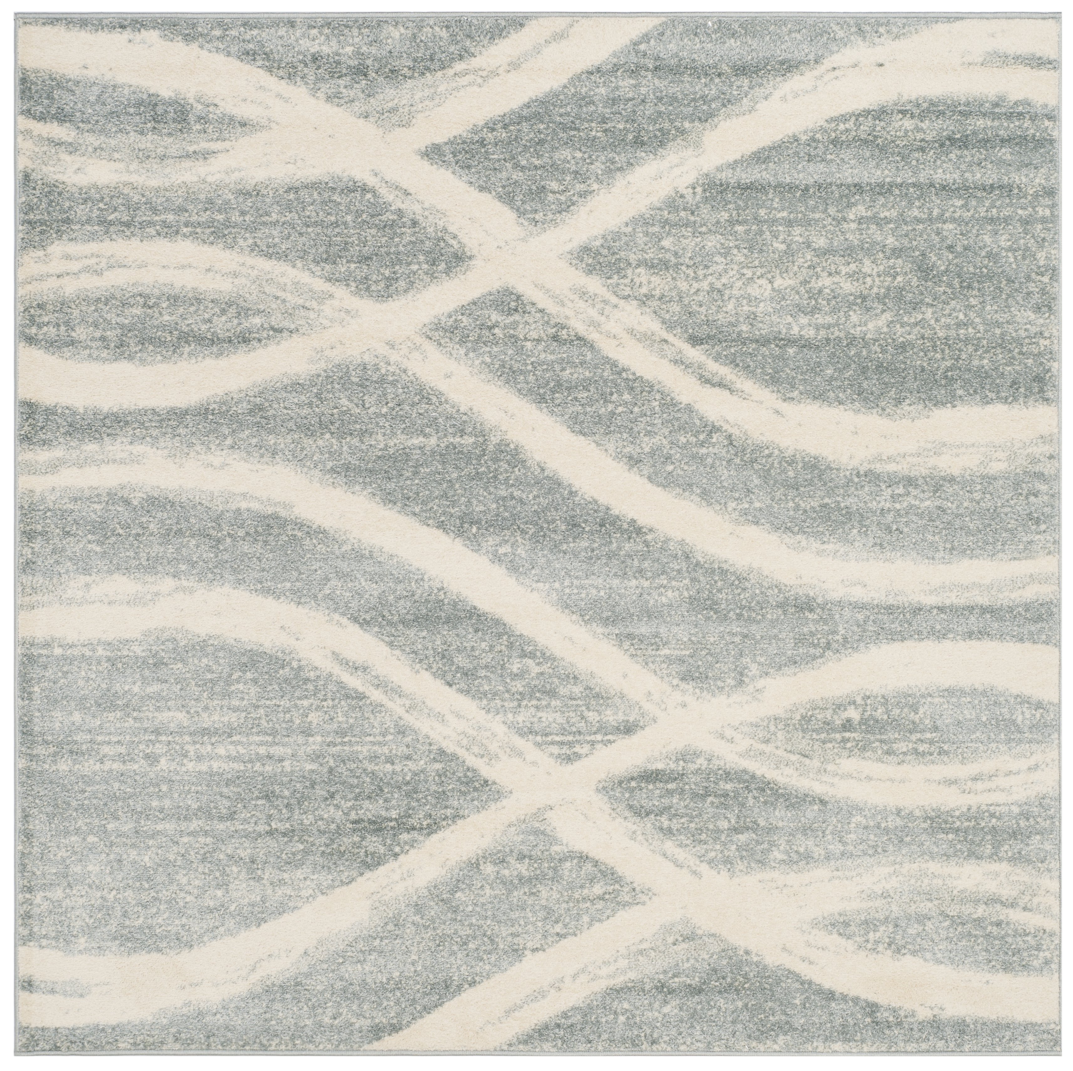 Arlo Home Woven Area Rug, ADR125T, Cream/Slate,  6' X 6' Square - Image 0