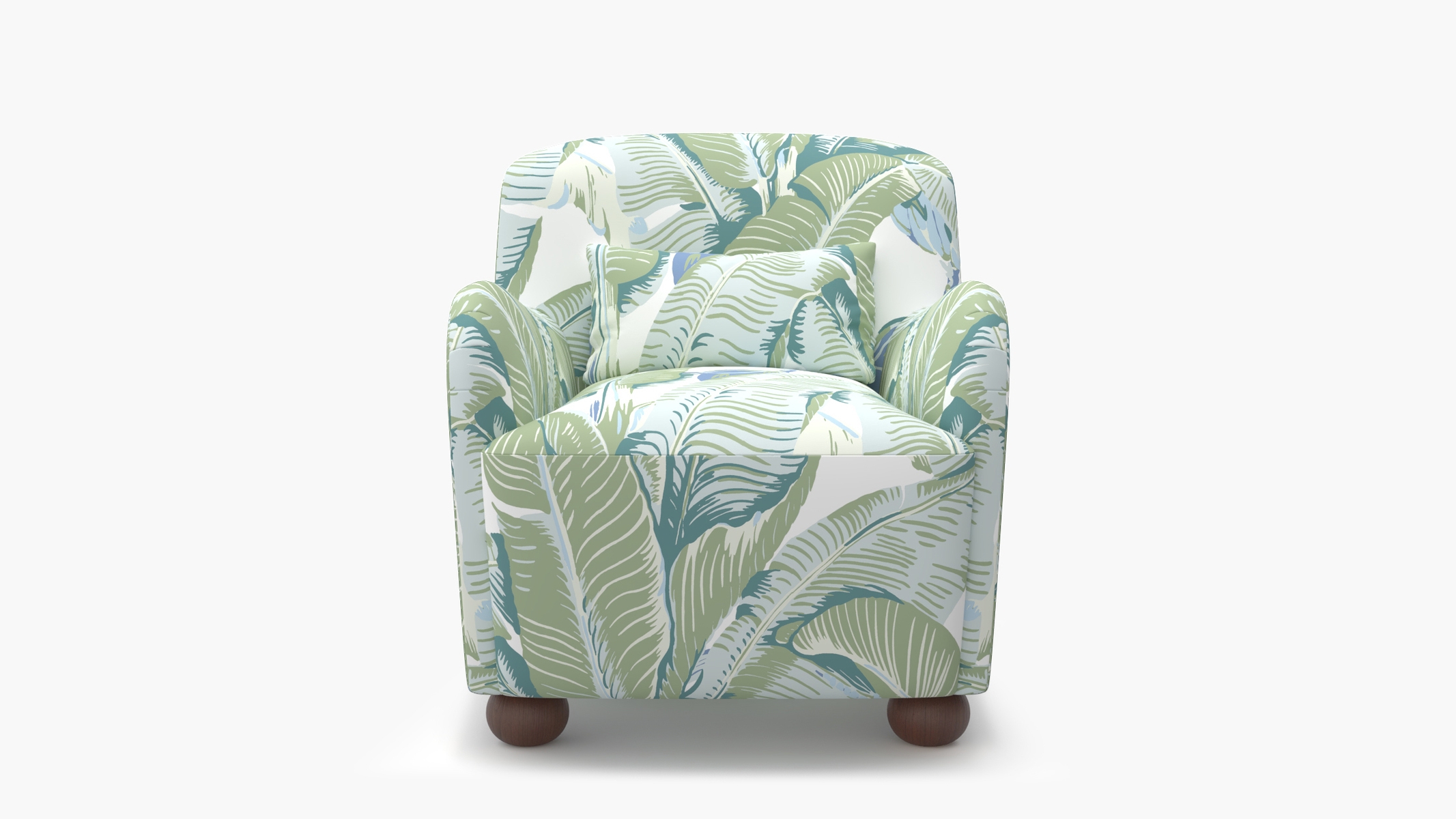 Club Chair, Pistachio Martinique®, Walnut Bun Foot - Image 0