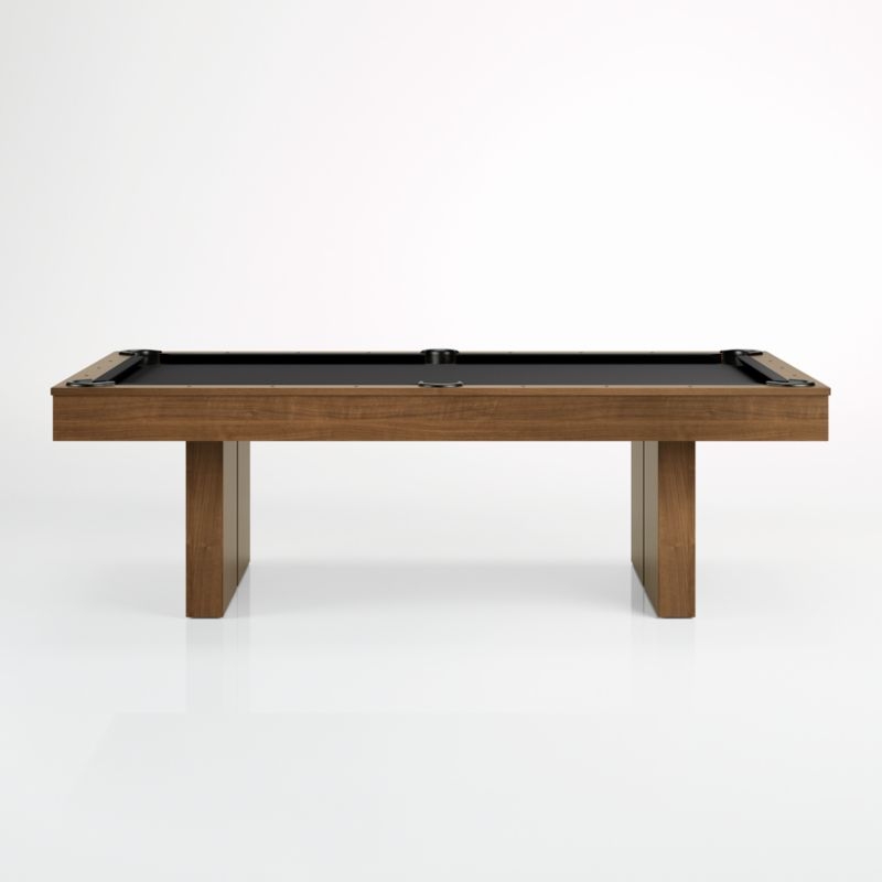 Black and Walnut Pool Table with Wall Rack and Accessories - Image 8
