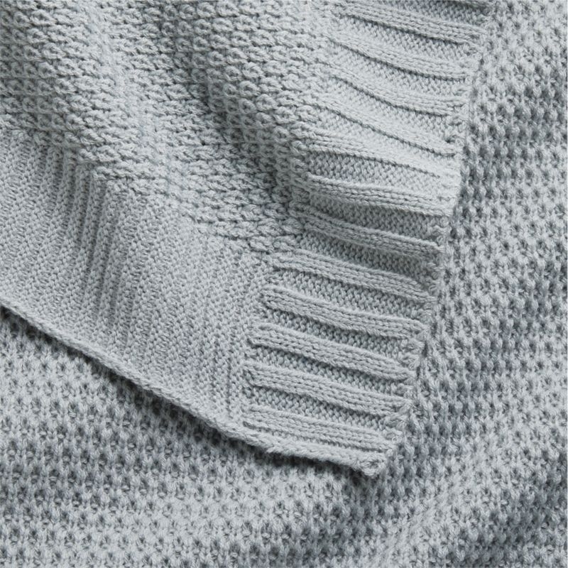 Bubble Knit Mist Blue Baby Stroller Blanket - Image 9