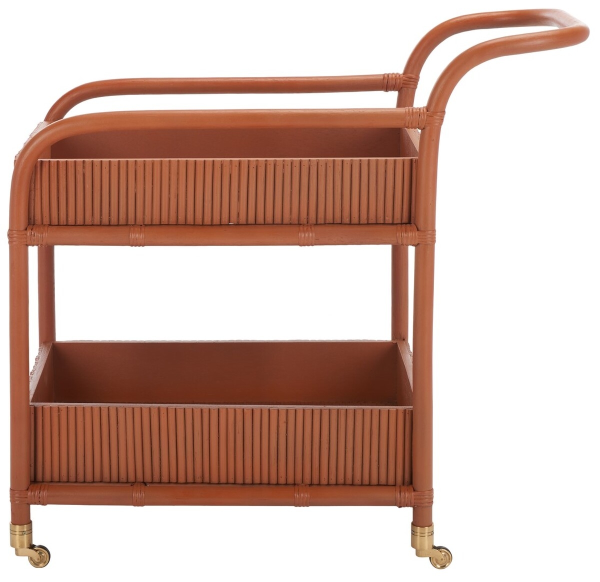Barnette Rattan Pole Barcart - Amber - Safavieh - Image 0
