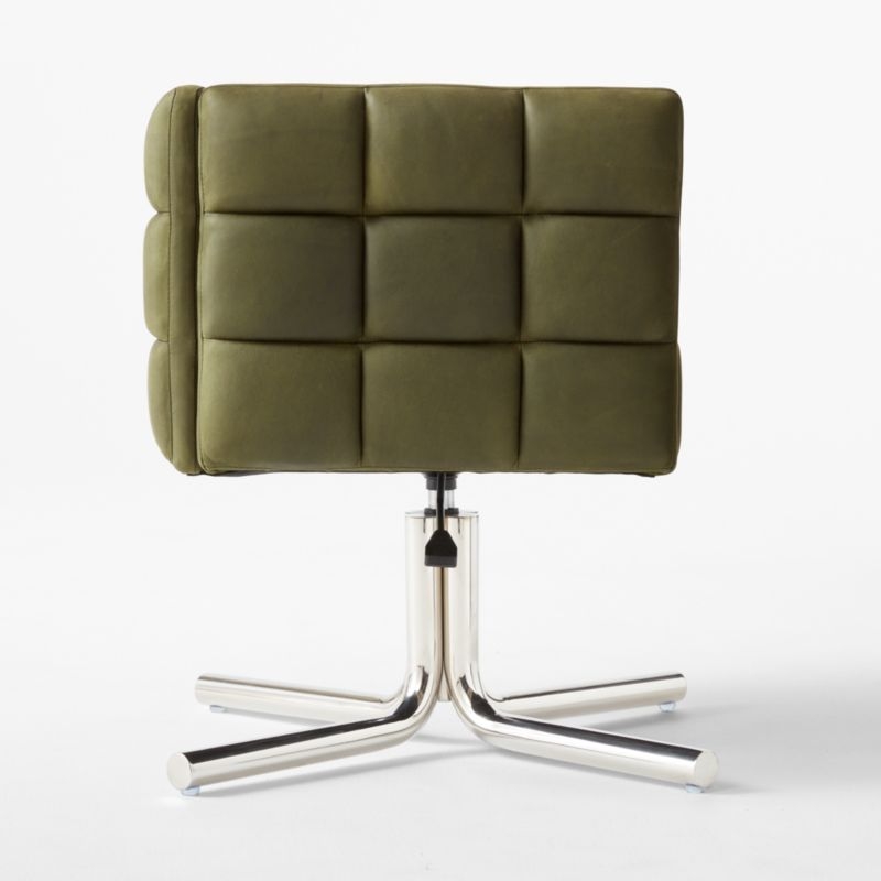 Matrice Green Leather Office Chair - Image 3