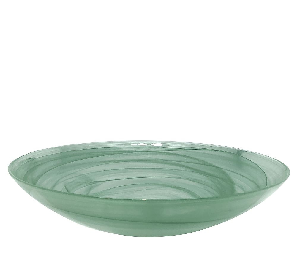 Alabaster Glass Serving Bowl - Green - Image 0