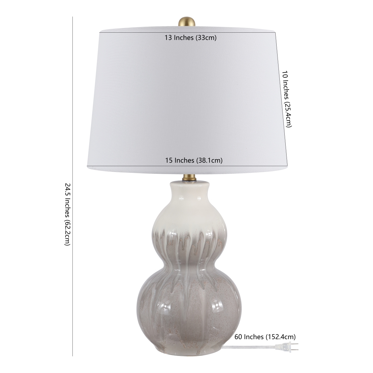 Kenzo 24.5" Table Lamp - Ivory/Grey - Safavieh - Image 0