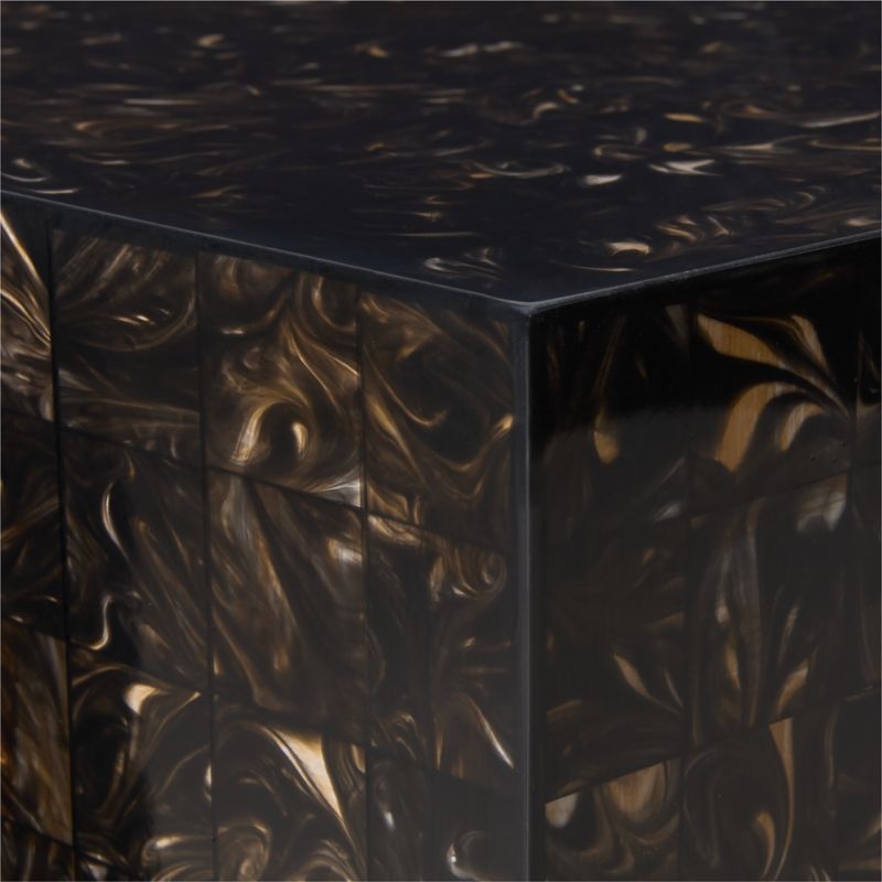 Scatola 60" Brown Tiled Resin Console Table - Image 3