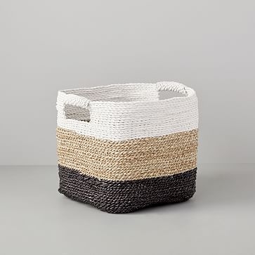 Storage Basket, Storage, White/Natural/Peppercorn - Image 0