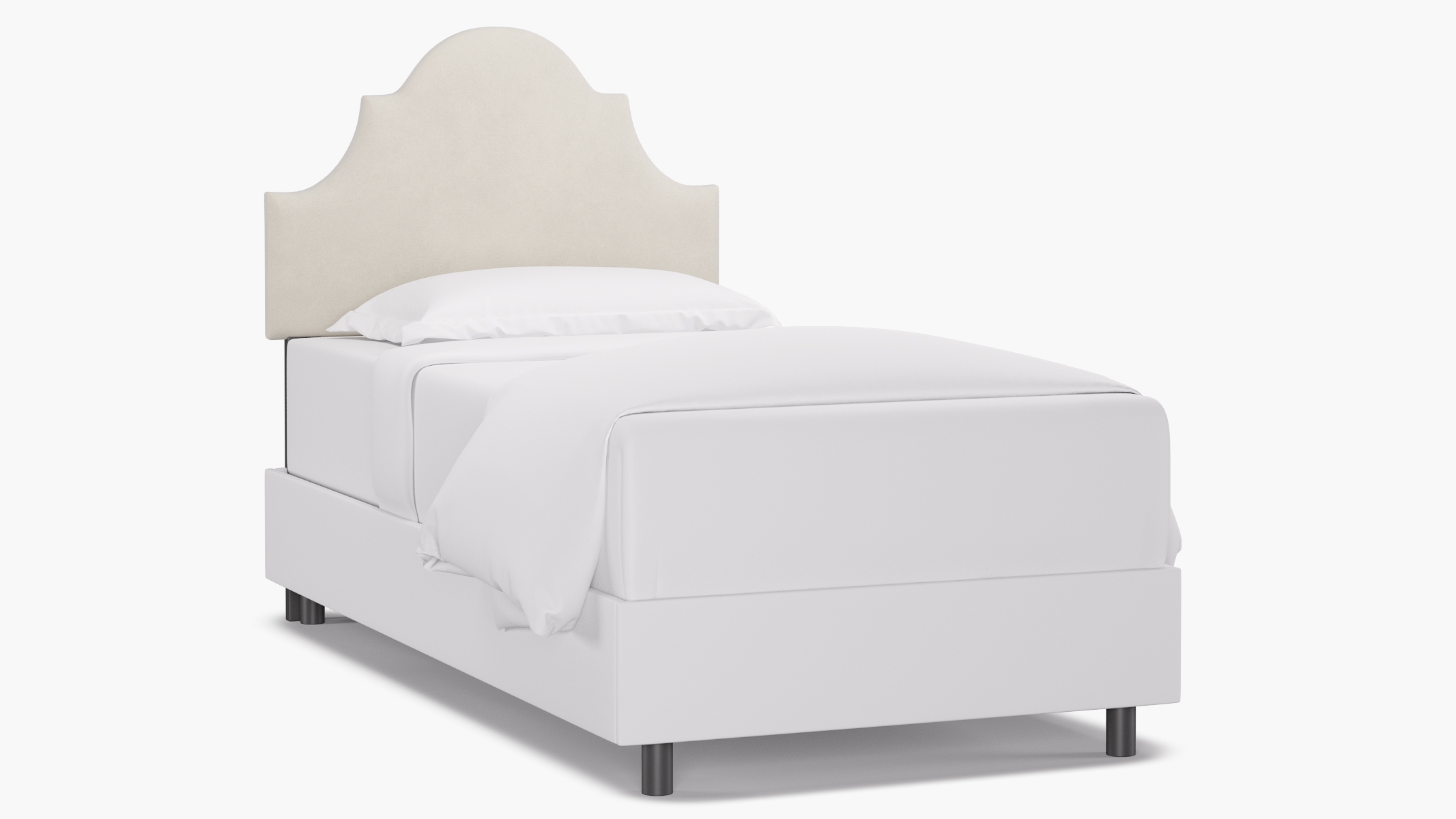 Regency Headboard, White Classic Velvet, Twin - Image 0