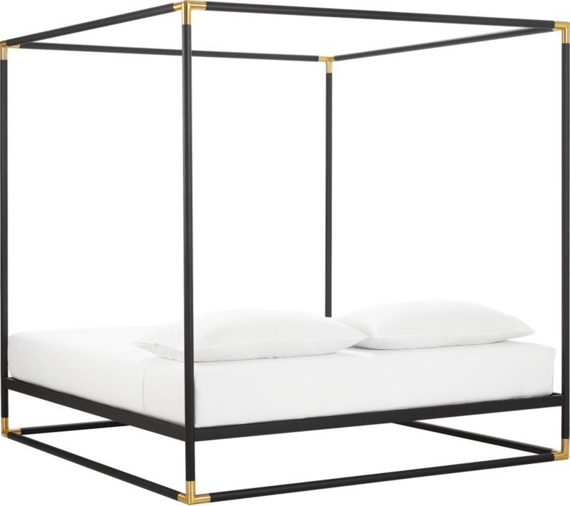 Frame Black Iron California King Canopy Bed - Image 4