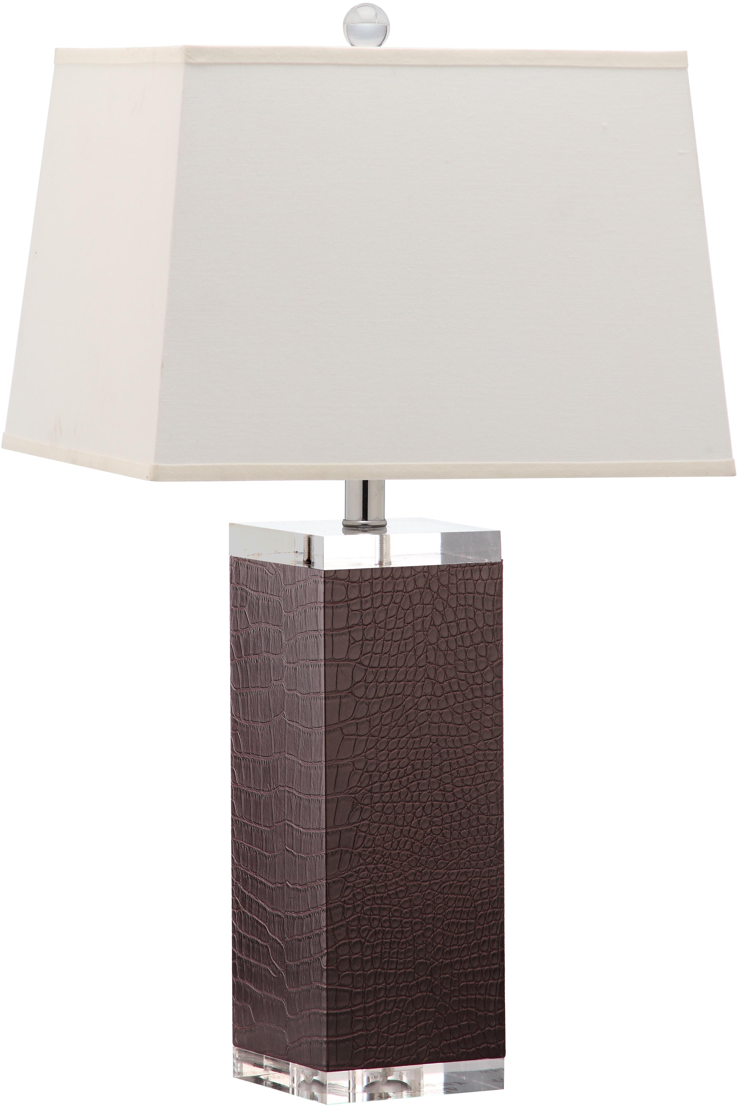 Deco 27-Inch H Leather Table Lamp - Brown - Safavieh - Image 1