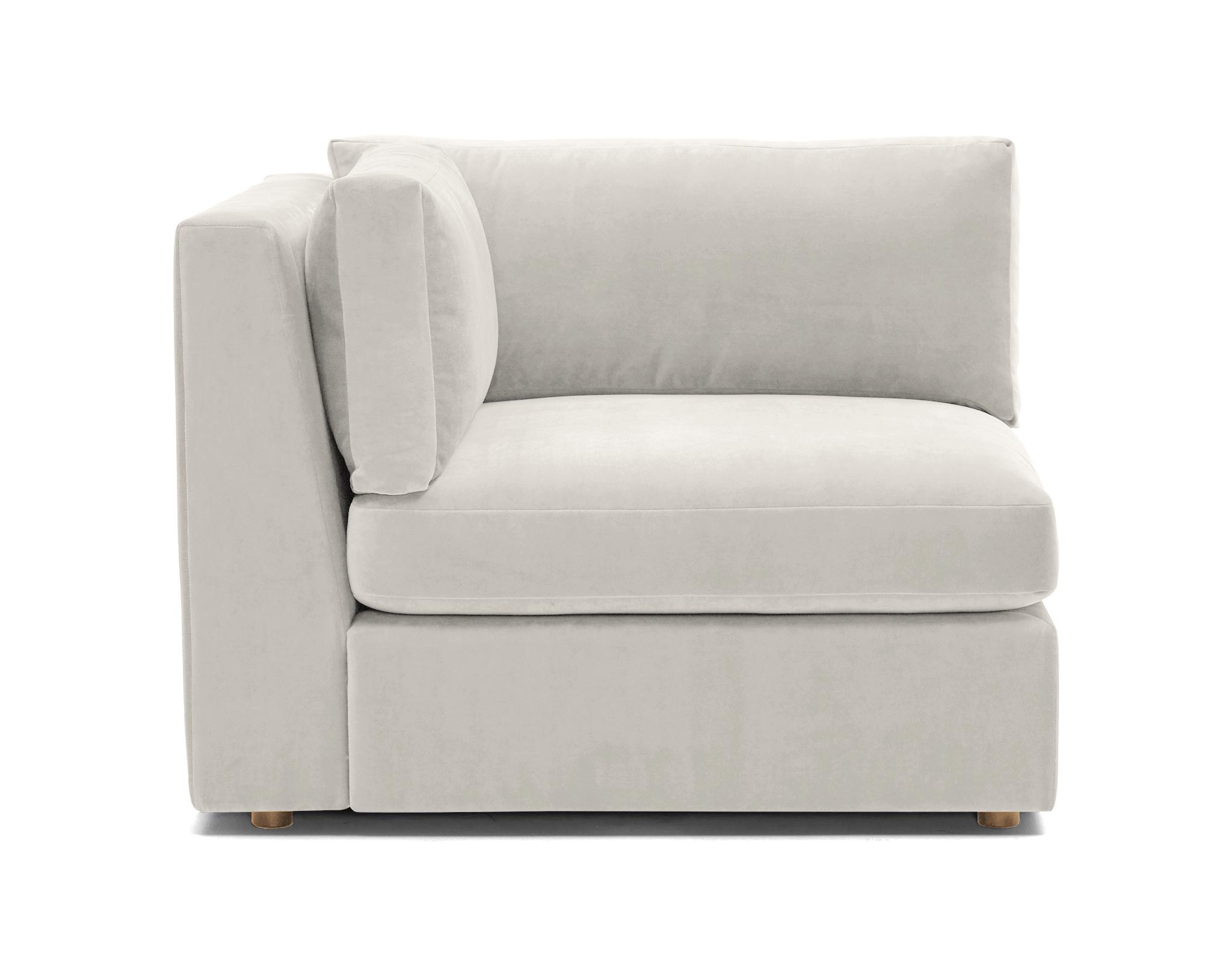 White Daya Mid Century Modern Corner Chair - Tussah Snow - Image 2