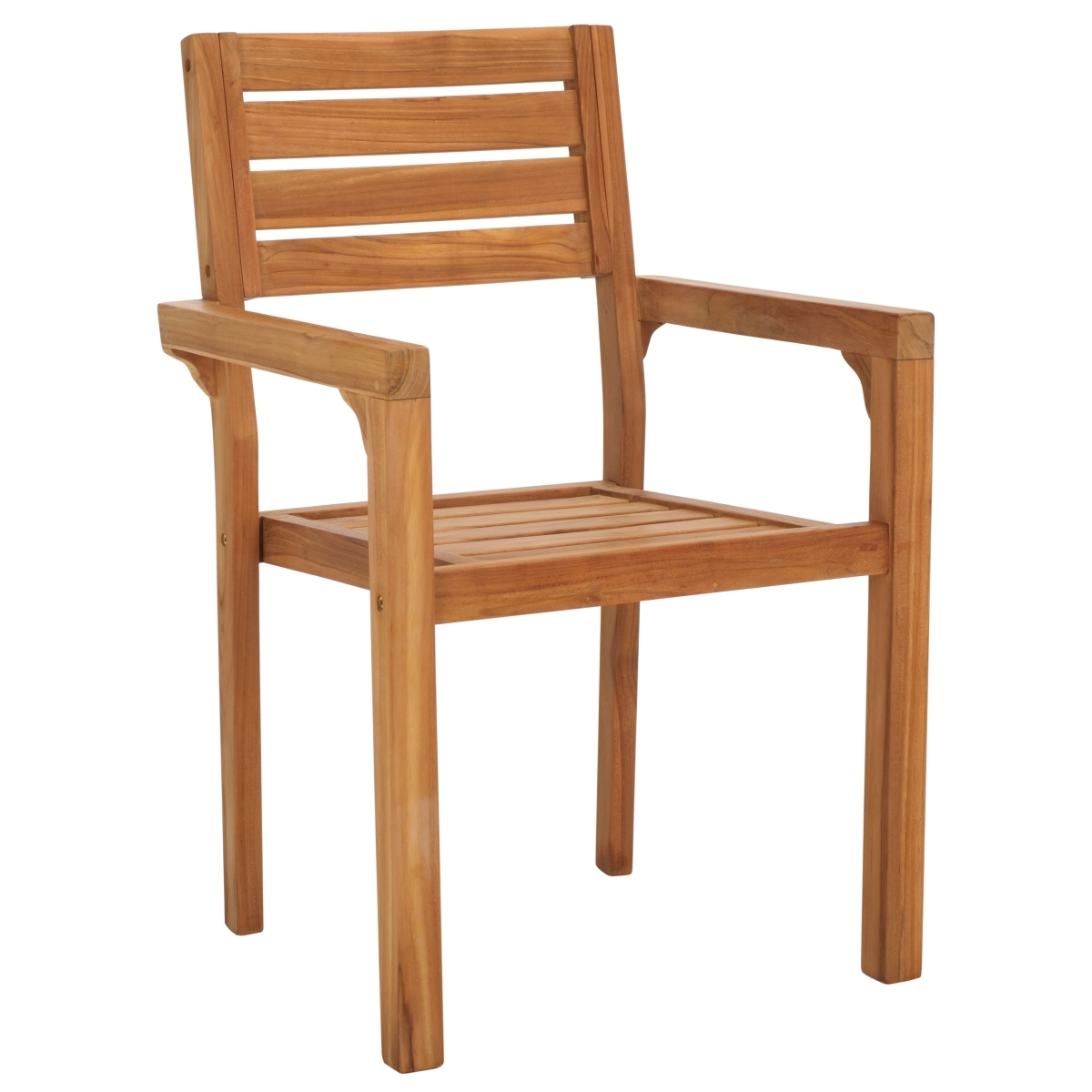 Indoor-Outdoor Leon Solid Teak Stacking Chair - Natural - Safavieh - Image 5