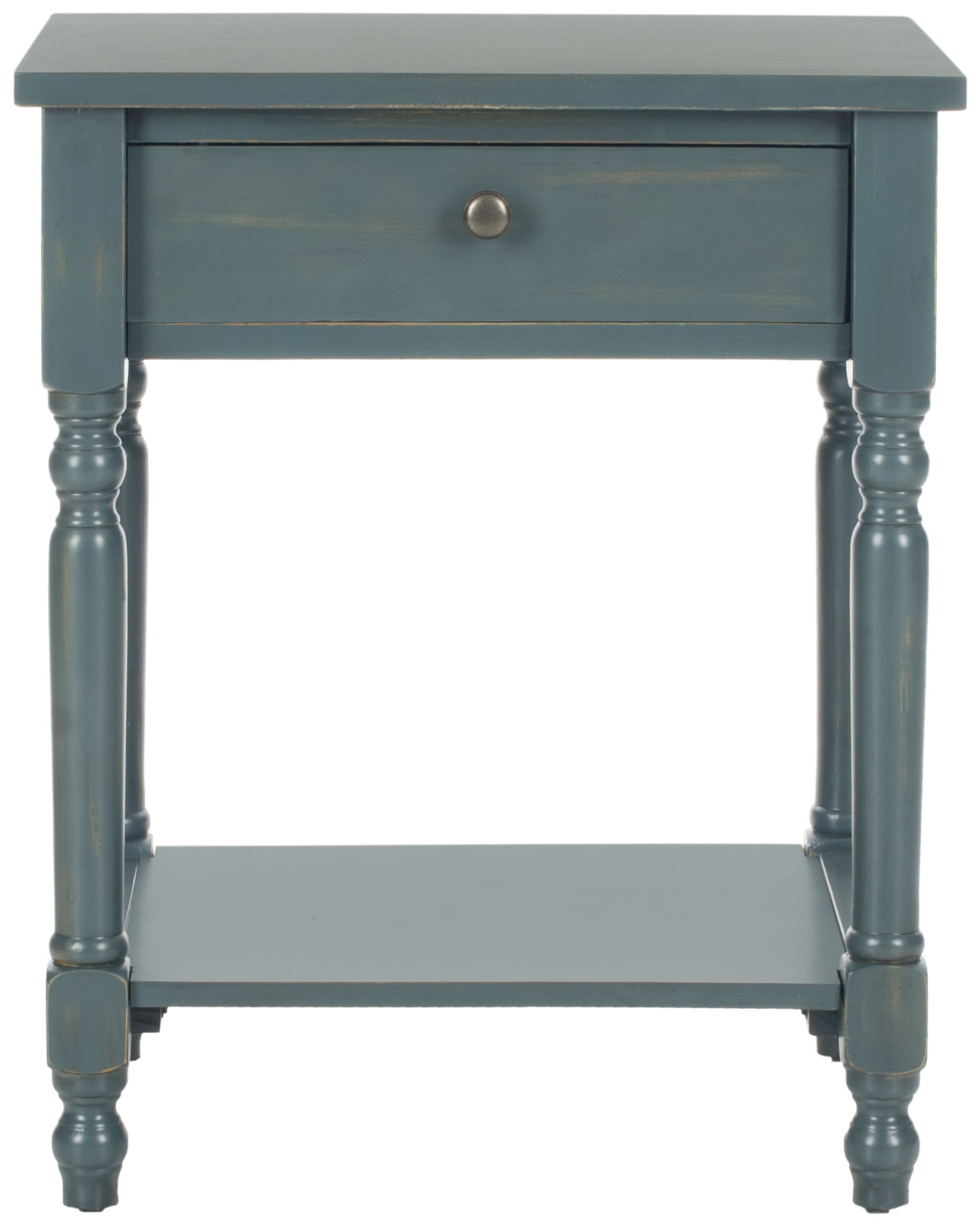 Tami Nightstand With Storage Drawer - Steel Teal - Safavieh - Image 0