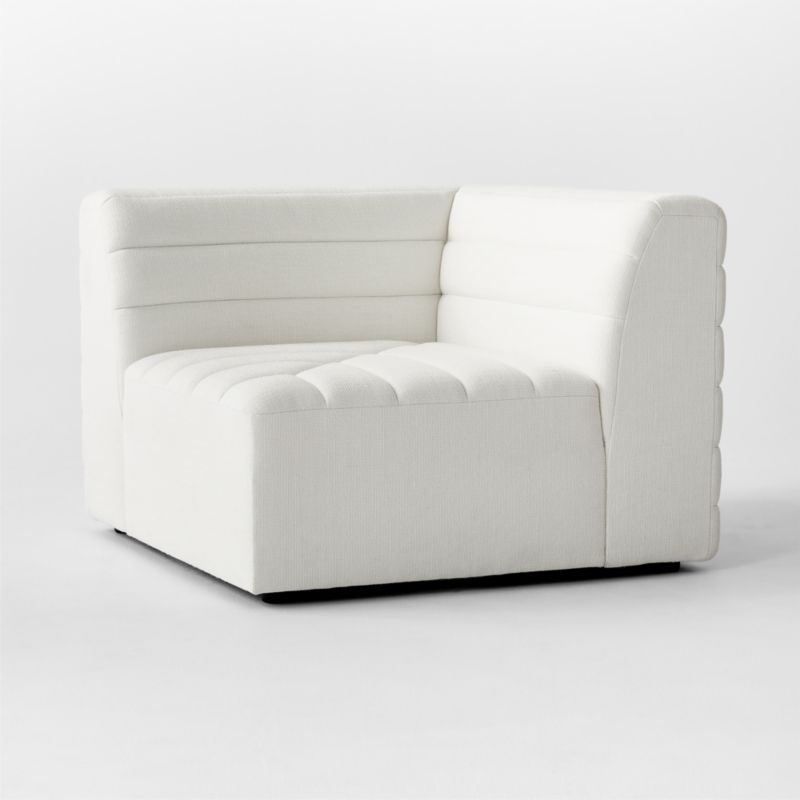 Strato Channeled Ivory Performance Fabric Corner Chair - Image 2