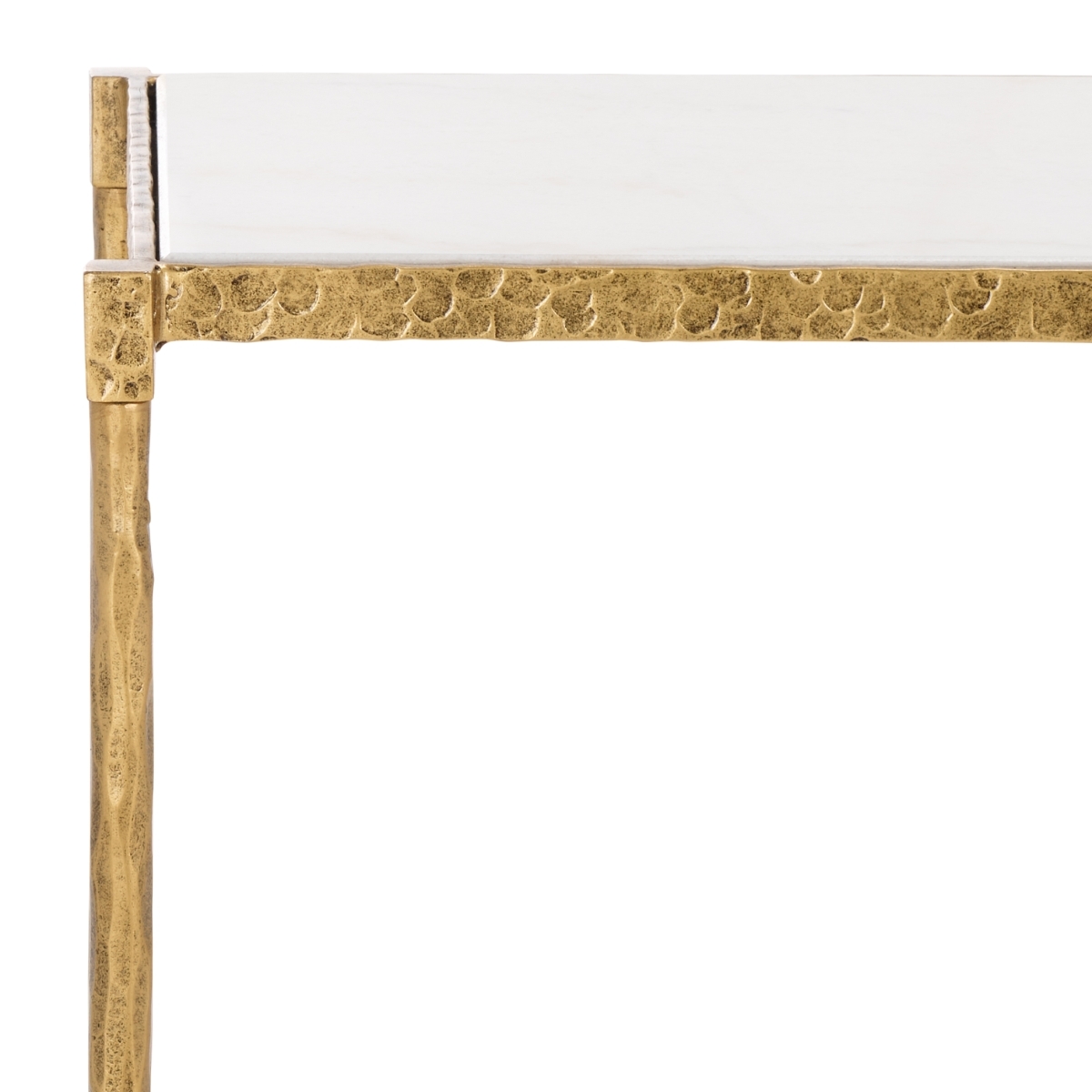 Isabellina Marble Console Table - Brass/White - Image 2