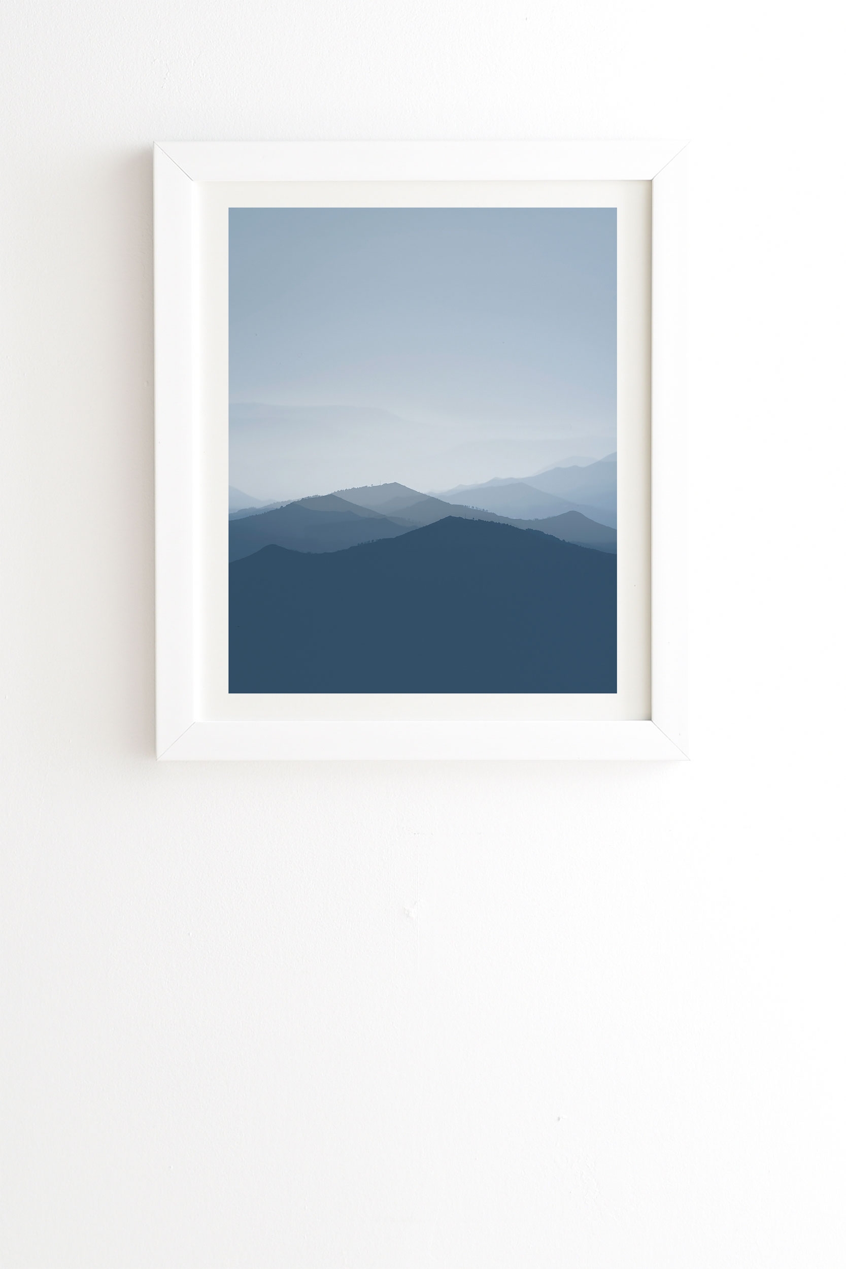 Hazy Morning Blues by Ingrid Beddoes - Framed Wall Art Basic White 30" x 30" - Image 0