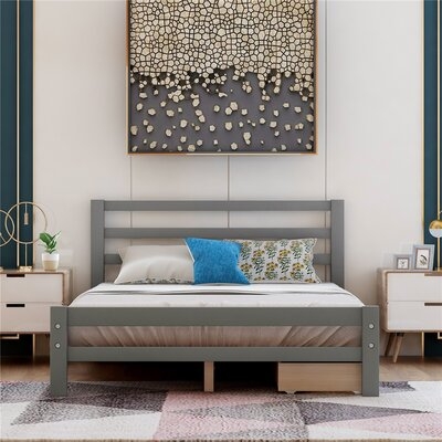 Full Solid Wood Storage Platform Bed - Image 0