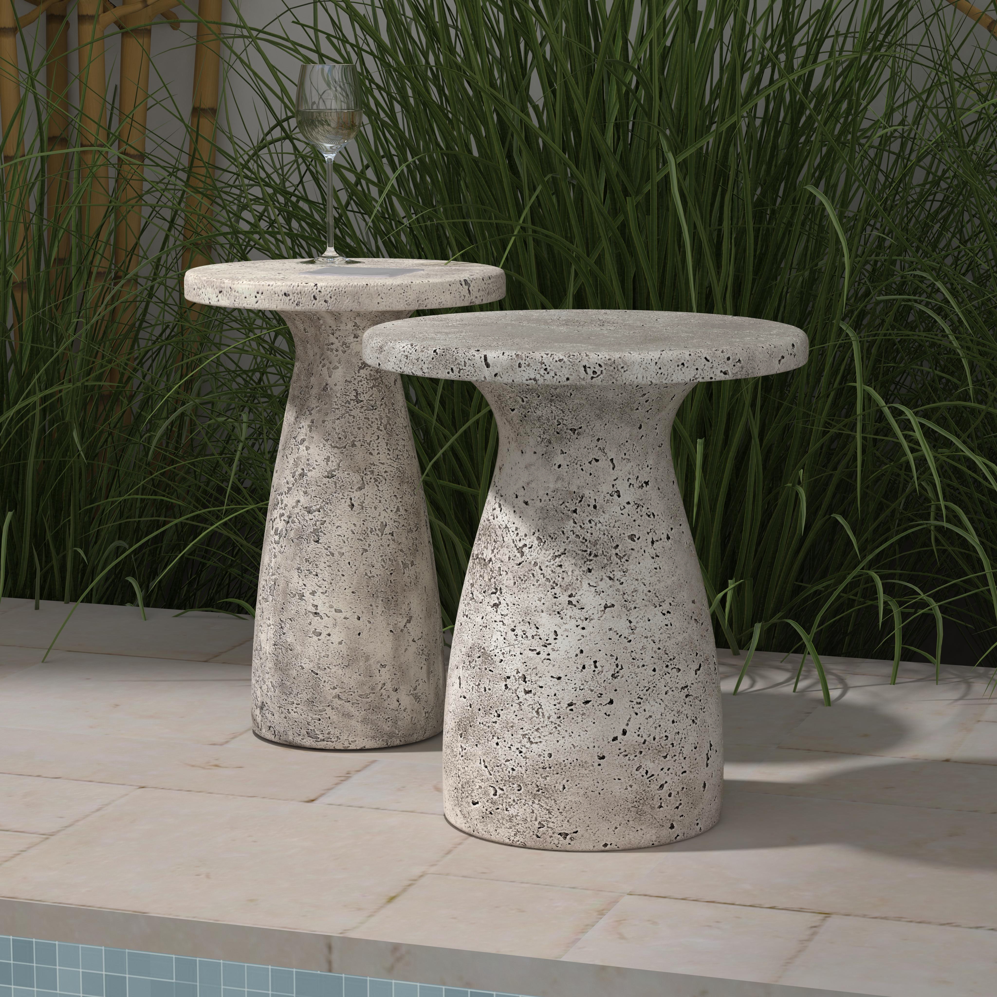 Collins 16" Outdoor Accent Table Light Gray - Image 4