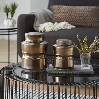 2 Piece Bluhm Bronze Indoor / Outdoor Metal Jar Set - Image 0