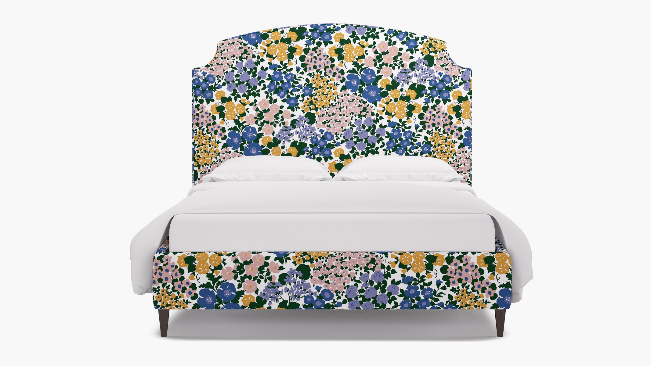 Cove Bed, Lavender Million Flowers, Espresso Square Tapered Leg, Twin - Image 0