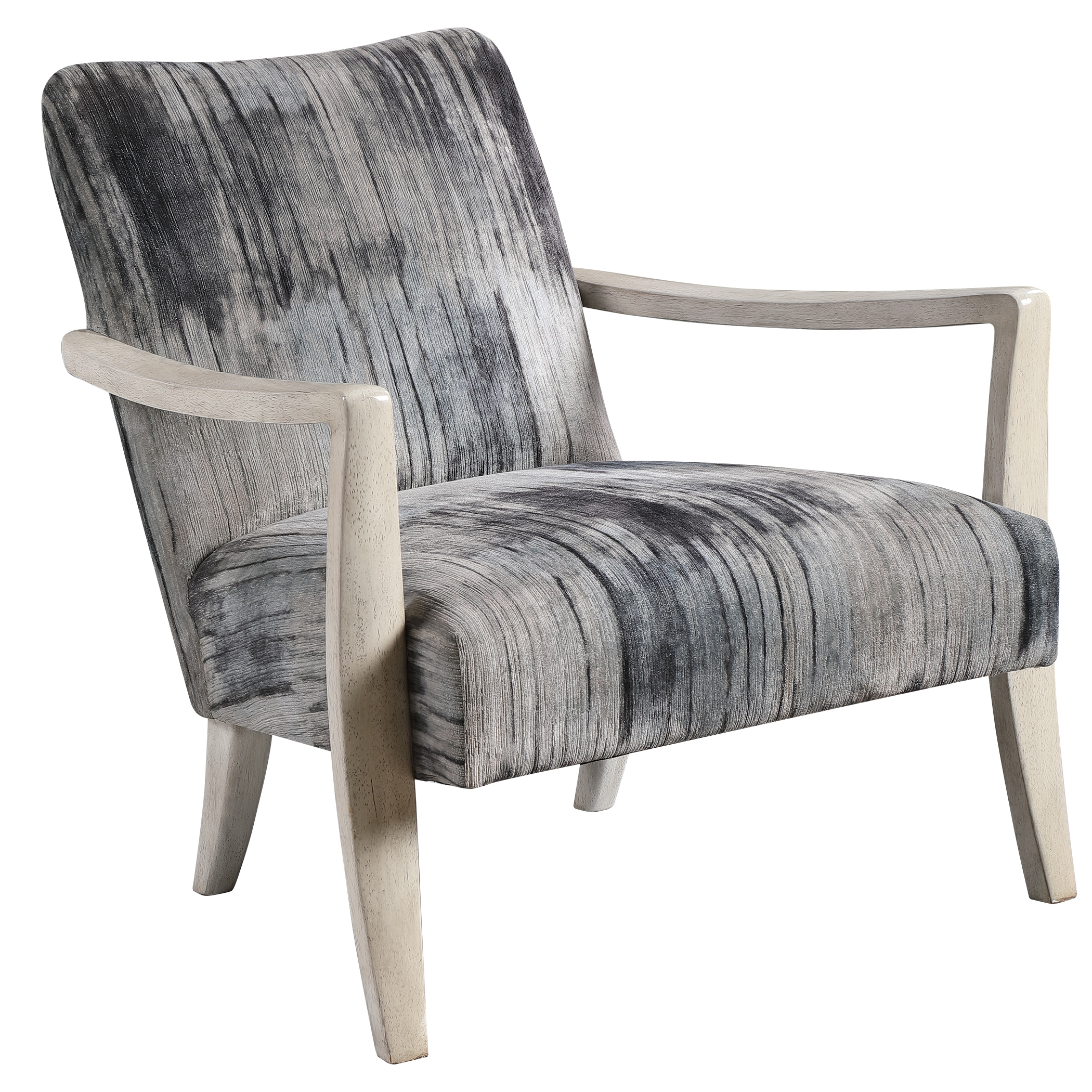 Watercolor Gray Chenille Accent Chair - Image 2
