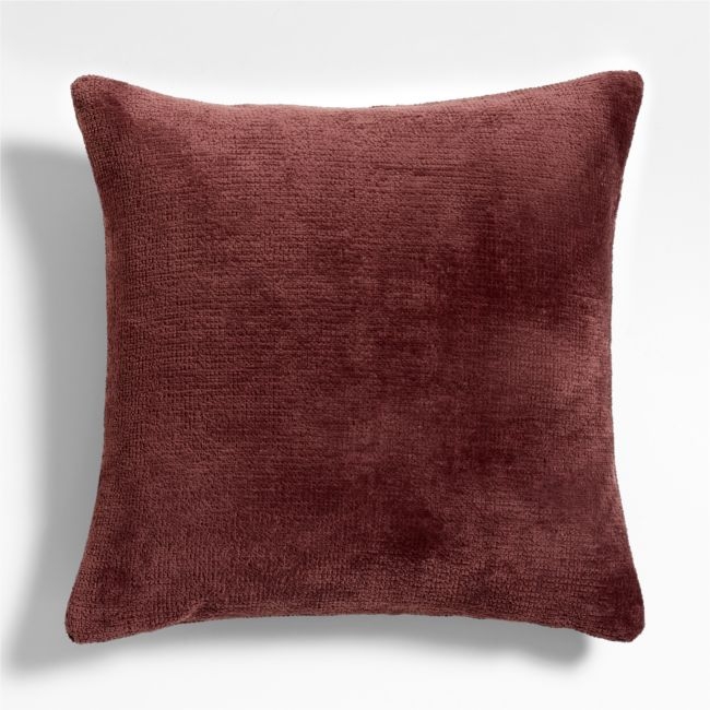 Revasser Chenille 23"x23" Burgundy Throw Pillow Cover by Athena Calderone - Image 0