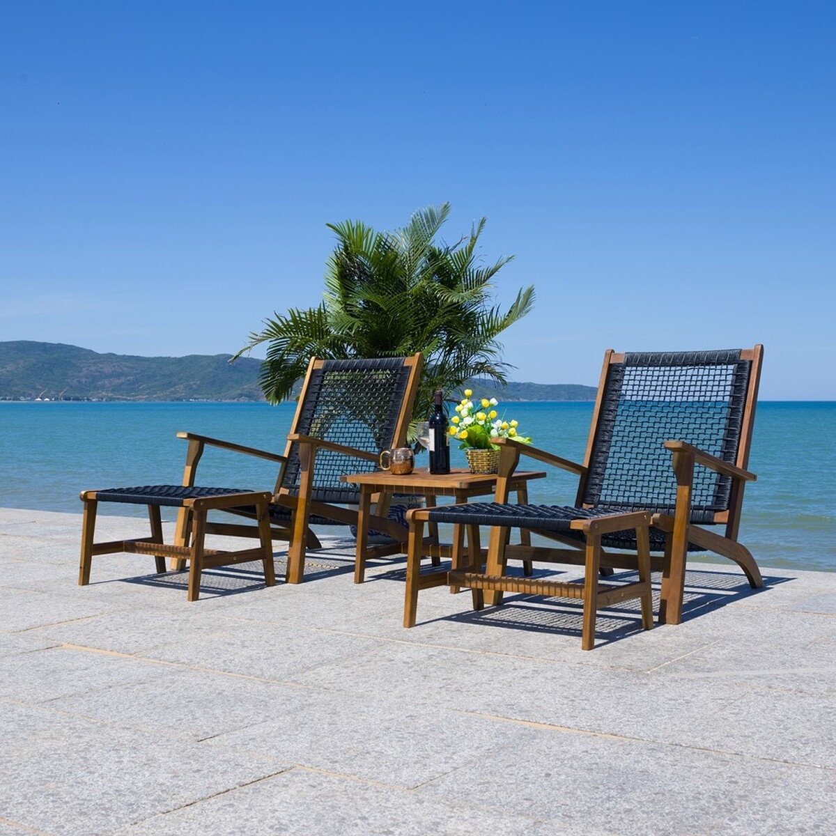 Chantelle Living Set - Natural/Black - Safavieh - Image 9