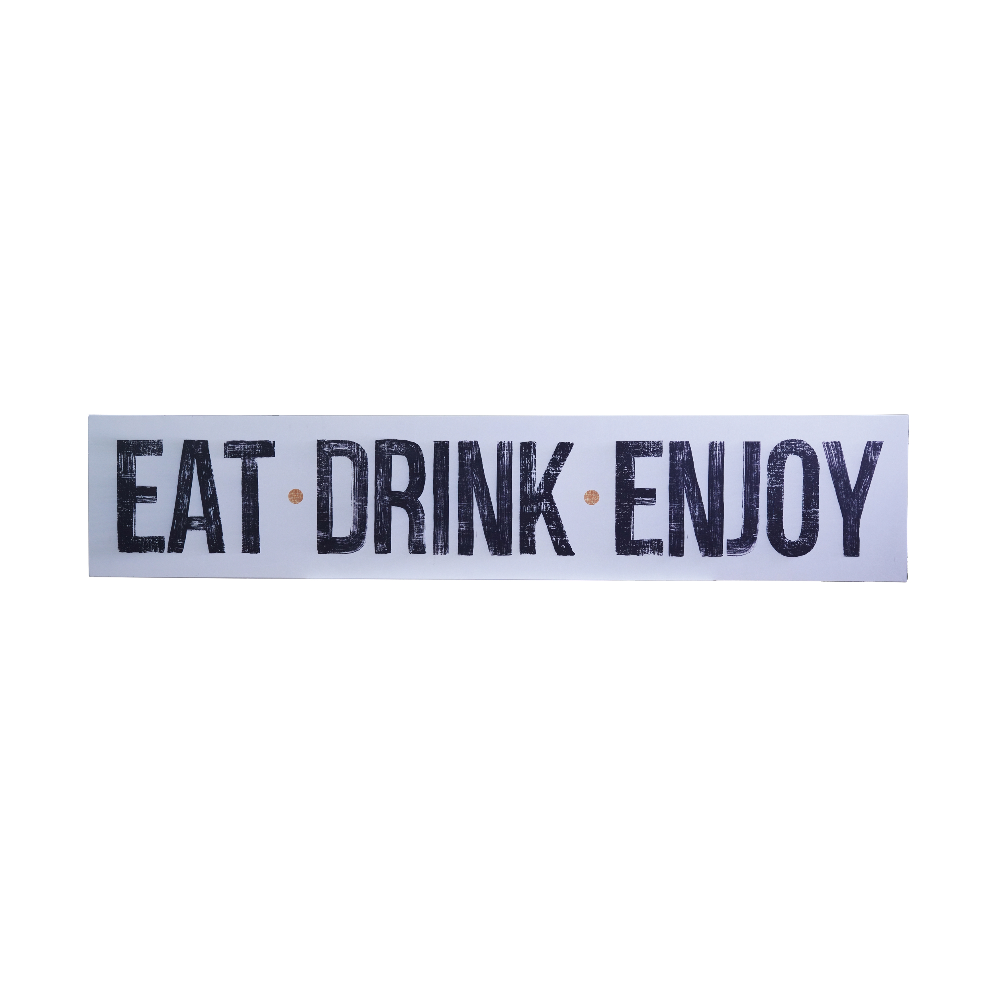 Metal Wall Décor "Eat Drink Enjoy", Black and White - Image 0