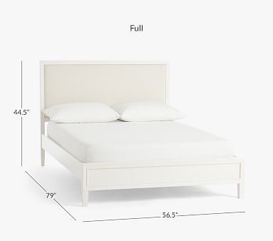 Parker Upholstered Bed, Twin, Simply White, Belgian Linen Natural, UPS - Image 2
