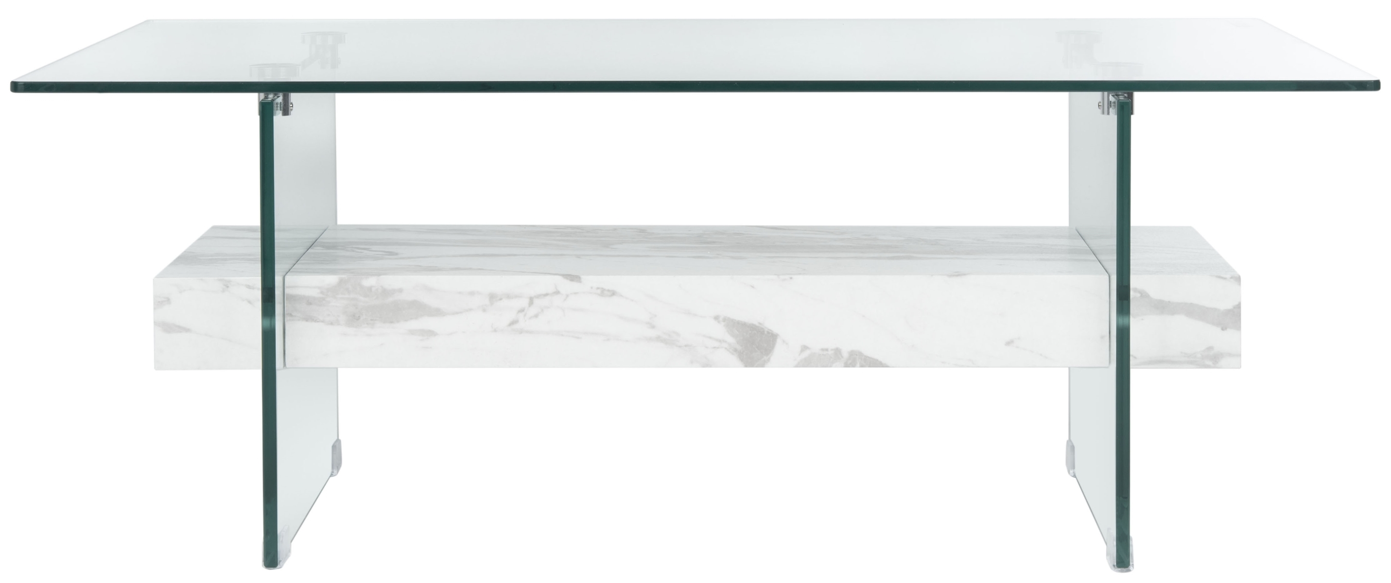 Kayley Coffee Table - Glass / White - Safavieh - Image 0