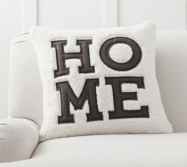 Home Sherpa Pillow Cover, 20", Ivory Multi - Image 0