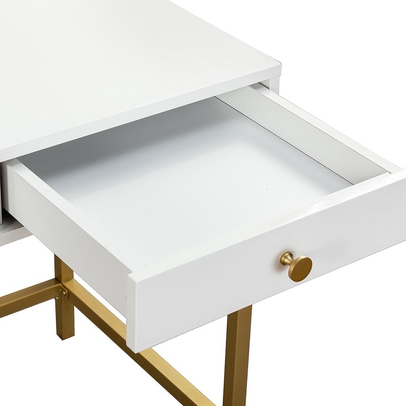 Falgout Desk, Gold & White - Image 4
