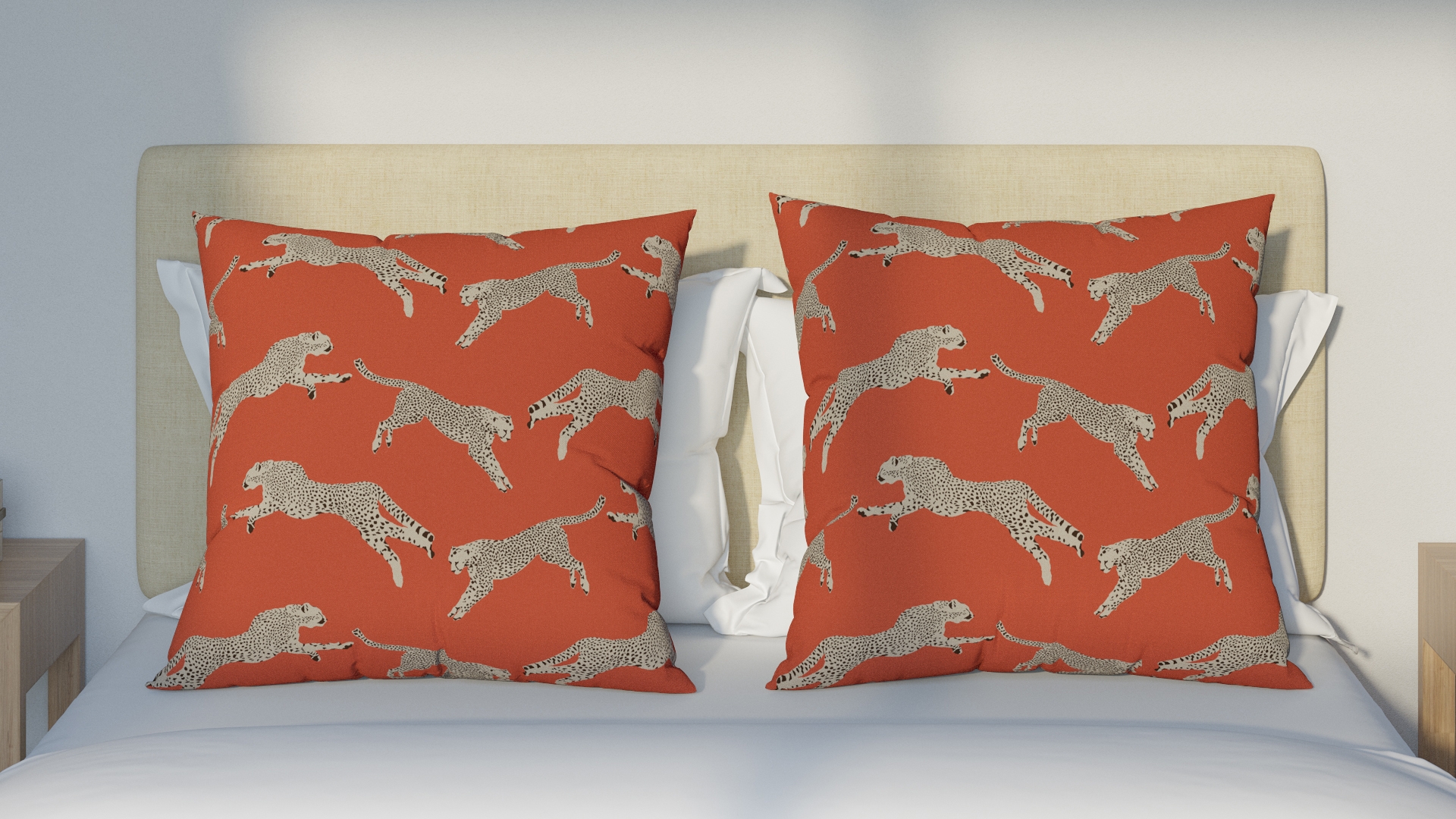 Throw Pillow 26", Henna Cheetah, 26" x 26" - Image 2