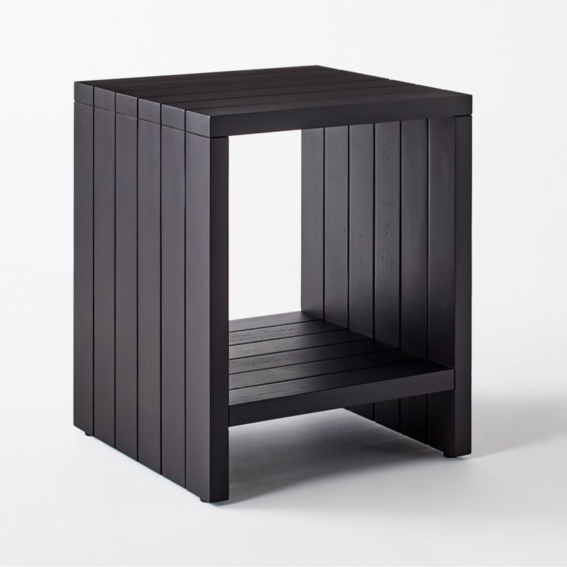 Teak Black Bathroom Stool - Image 3