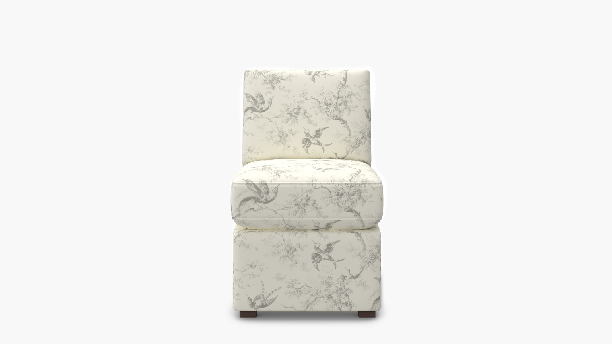 Petite Slipper Chair, Cream Swallows - Image 0
