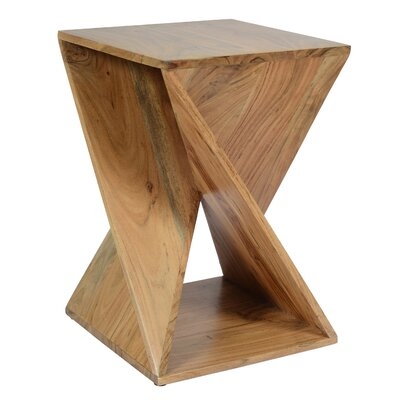 Leilla Solid Wood Abstract End Table - Image 0