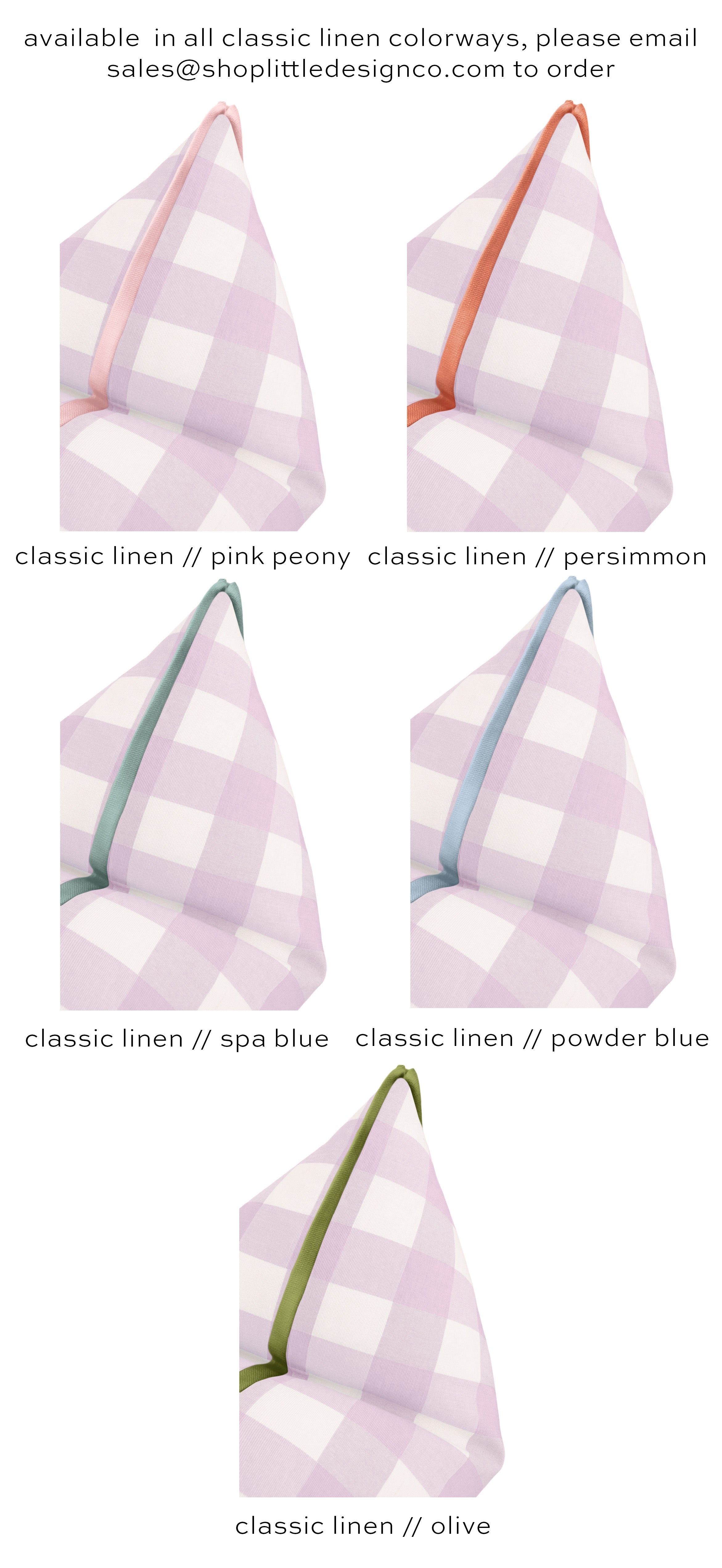 CHARLESTON CHECK // LAVENDER | LDC - 20" X 20" / BUTTERFLY FLANGE / Pink Peony - Image 3