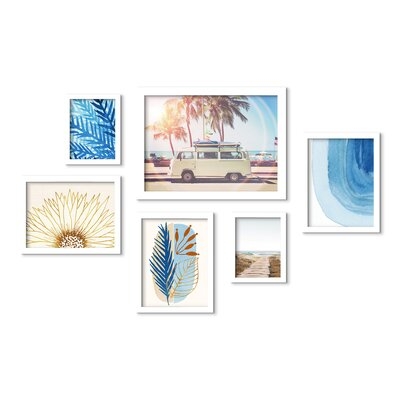 Retro Van by Sisi and Seb - 6 Piece Picture Frame Print Set on Paper - Image 0