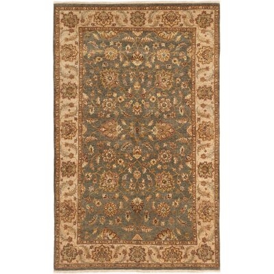 One-of-a-Kind Doney Hand-Knotted 2010s Jaipur Gray/Beige 5'7" x 9' Wool Area Rug - Image 0