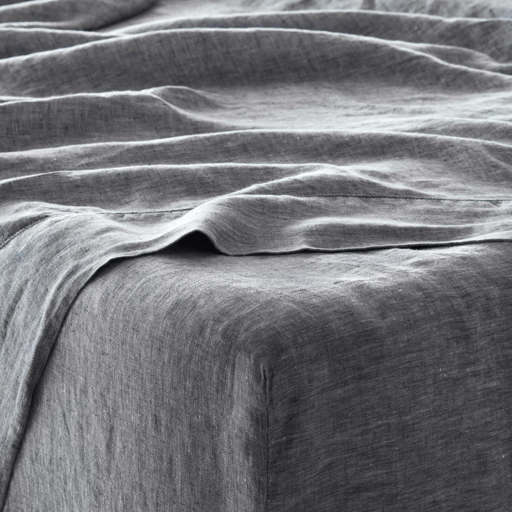 The Citizenry Stonewashed Linen Bed Sheet Set | King | Solid Sand - Image 3