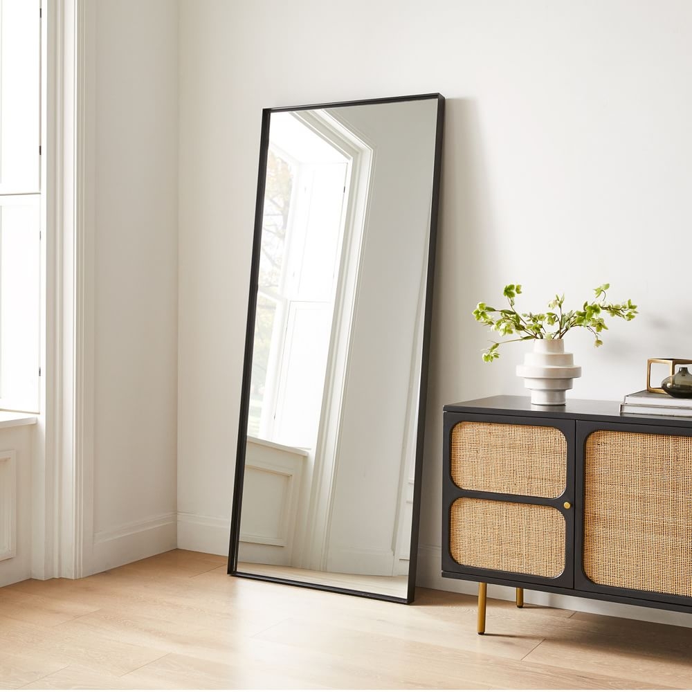 Deep Framed Metal Floor Mirror, Dark Bronze, 30x72in - Image 0